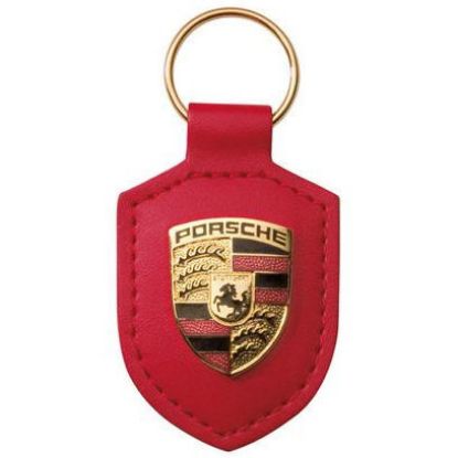 Picture of Porsche crest keyring, red