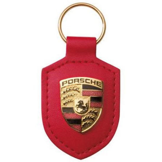 Picture of Porsche crest keyring, red