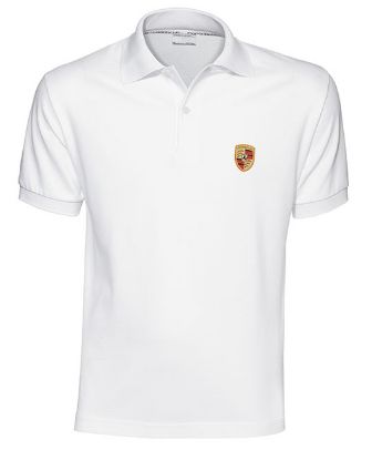 Picture of Mens Porsche Crest Polo Shirt in White