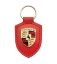Picture of Keyring, Porsche Crest, Leather, Lava Orange