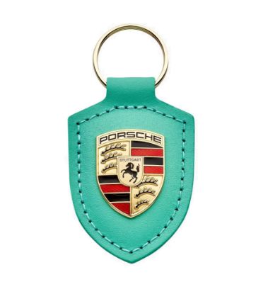 Picture of Keyring, Porsche Crest, Leather, Mint Green